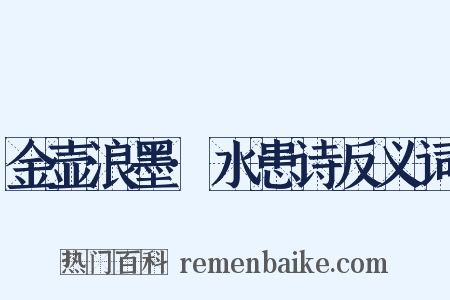 金壶浪墨·水患诗反义词是什么意思的图片